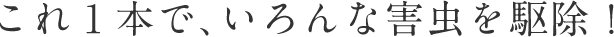 これ1本で、いろんな害虫を駆除！